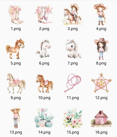 Kit Digital Floral Cowgirl Aquarela Premium (dbb)