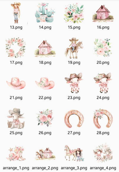Kit Digital Floral Cowgirl Aquarela Premium (dbb)