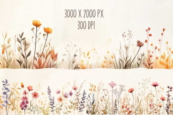 Kit Digital Flores do Campo Aquarela #15 (pague 1 Leve 5)