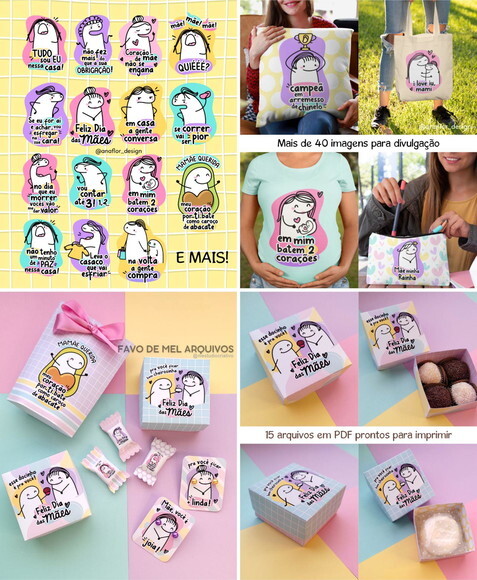 Kit Digital Flork Mães - Elementos Papéis e Artes Prontas