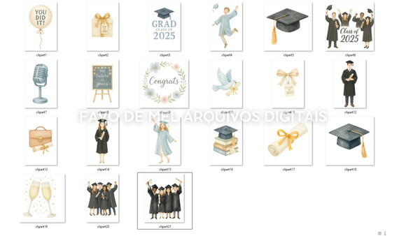 Kit Digital Formatura 2025 Aquarela #4 Png Premium