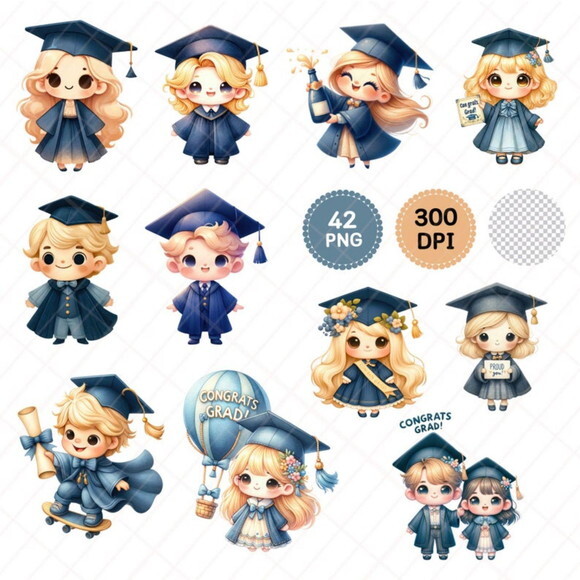 Kit Digital Formatura Abc Kids | Crianças Loiras Graduation