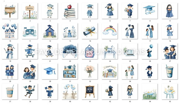 Kit Digital Formatura Aquarela Png #4 Formatura Abc Adultos
