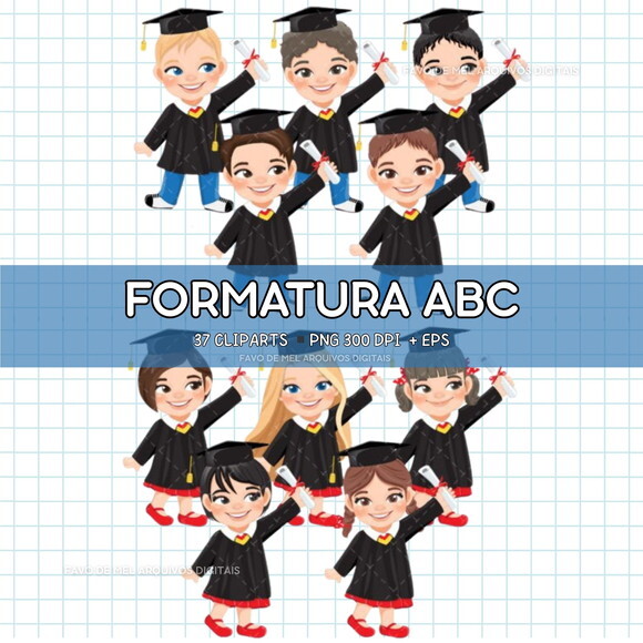 Kit Digital Formatura Kids Aquarela #10 Png Premium