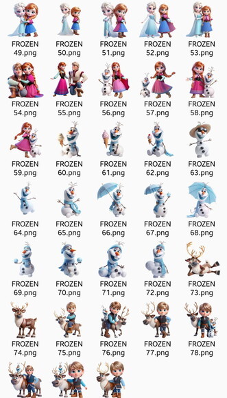 Kit Digital Frozen #8 Png com Cenários (pague 1 Leve +4)
