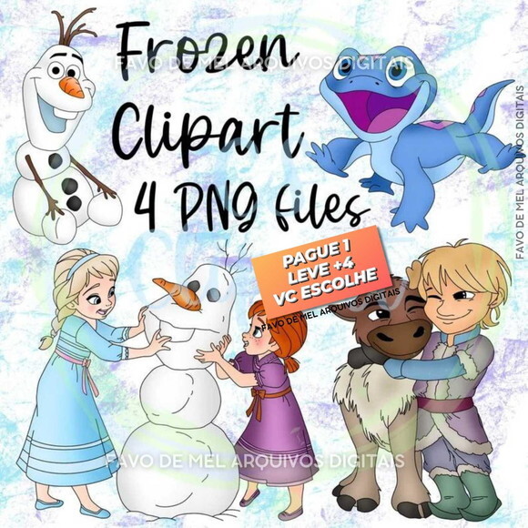 Kit Digital Frozen Aquarela #3 Png (pague 1 Leve +4)