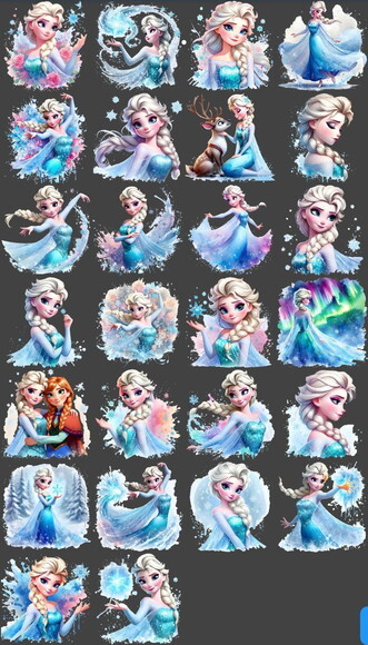 Kit Digital Frozen Aquarela #9 Png Premium