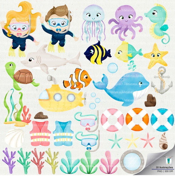 Kit Digital Fundo do Mar #08