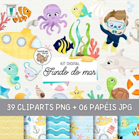 Kit Digital Fundo do Mar #08
