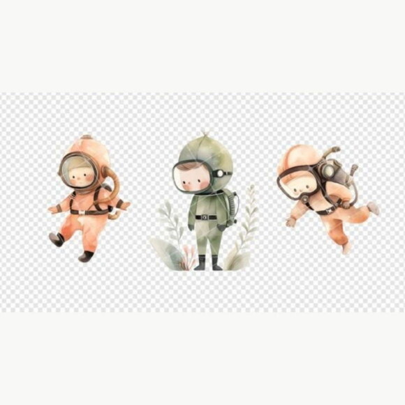 Kit Digital Fundo do Mar 02 - Aquarela Underwater Life