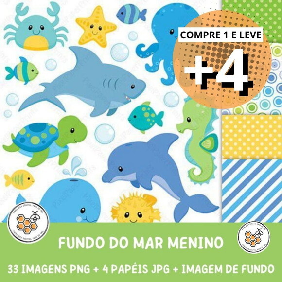 Kit Digital Fundo do Mar 06 | Menino