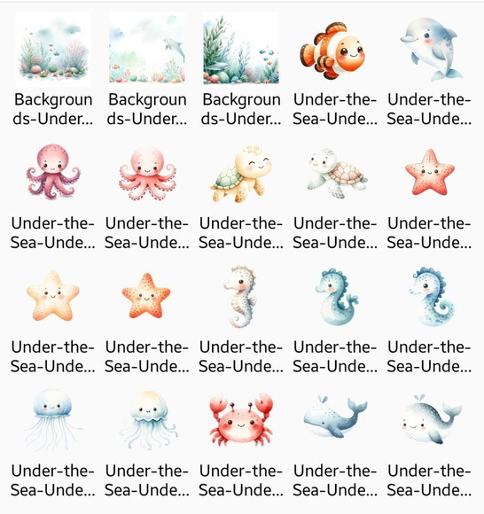 Kit Digital Fundo do Mar 14 - Under The Sea (sd)