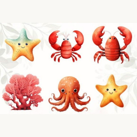 Kit Digital Fundo do Mar Aquarela - Under The Sea #01