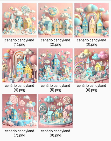 Kit Digital Fundo Png Mundo Doce Candyland 3d
