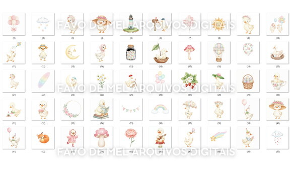 Kit Digital Ganso Baby Aquarela #17 - Patinho Aquarela Png