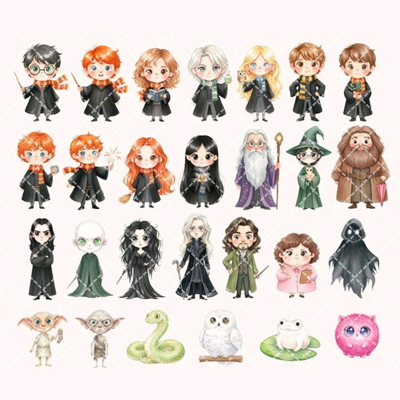 Kit Digital Harry Potter Aquarela Premium Png