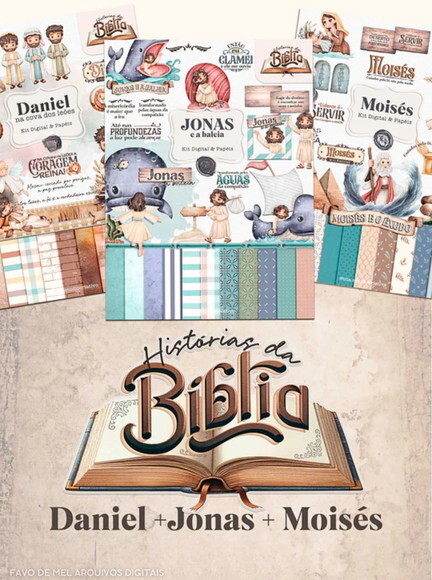 Kit Digital Historias da Biblia Png - Combo 3 Kits