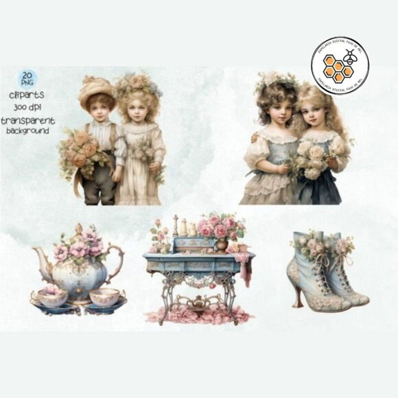 Kit Digital Homens e Mulheres Vintage Vitoriano - Victorian
