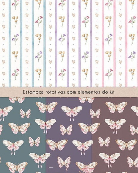 Kit Digital Jardim das Borboletas Aquarela