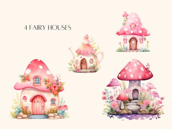Kit Digital Jardim das Fadas Aquarela - 46 Fairy Garden (ld)