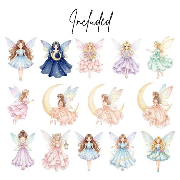 Kit Digital Jardim das Fadas Aquarela #14