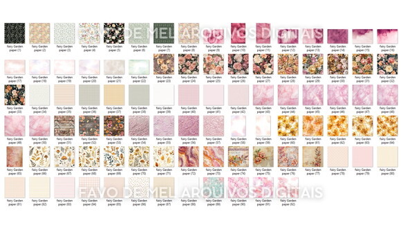 Kit Digital Jardim das Fadas Aquarela #7 Png Premium + Papel