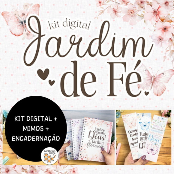 Kit Digital Jardim de Fé - Cliparts Mimos e Encadernação