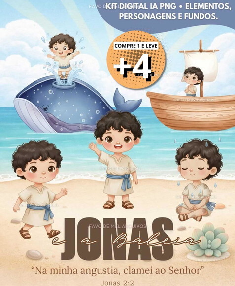 Kit Digital Jonas e a Baleia #3 Png