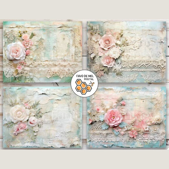 Kit Digital Junk Journal Shabby Chic (para Imprimir)