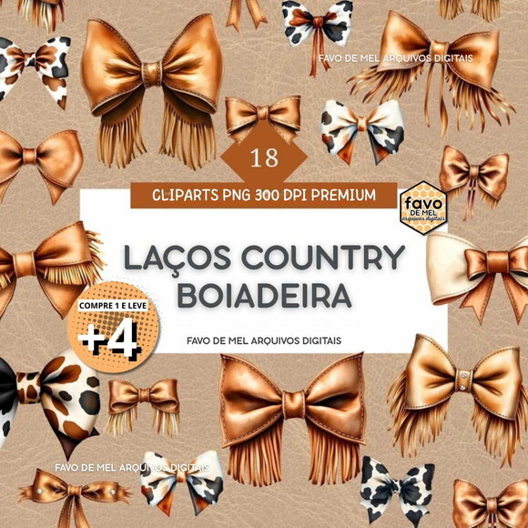 Kit Digital Laços Country Boiadeira Png (pague 1 Leve +4)