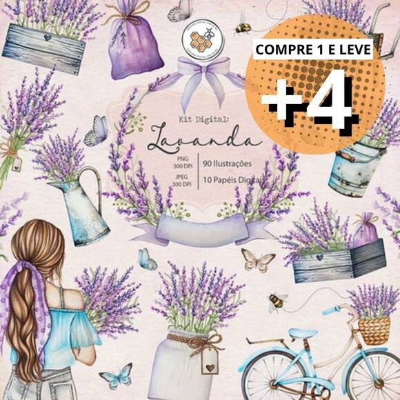 Kit Digital Lavanda Aquarela