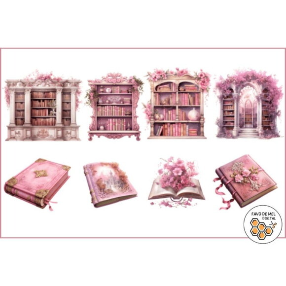 Kit Digital Leitoras Vintage - Book Lover