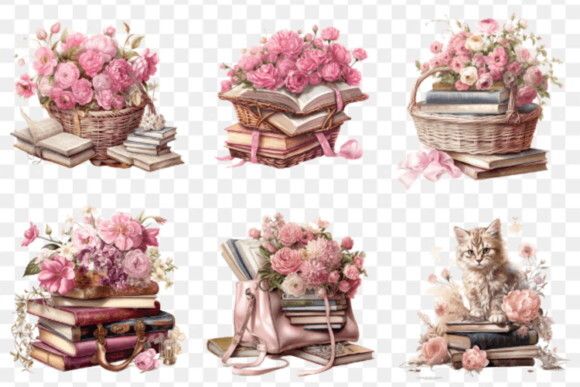 Kit Digital Leitoras Vintage - Reading Girl