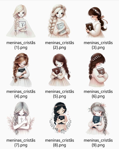 Kit Digital Meninas Cristãs Aquarela