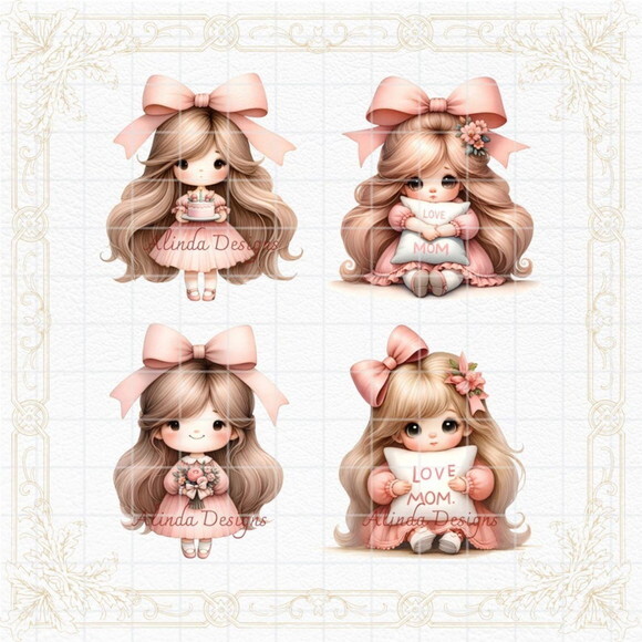 Kit Digital Menininha Loira Cute Aquarela | Little Girl