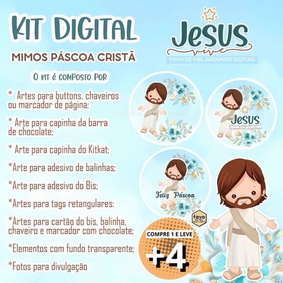 Kit Digital Mimos Páscoa Cristã Jpg Studio pdf