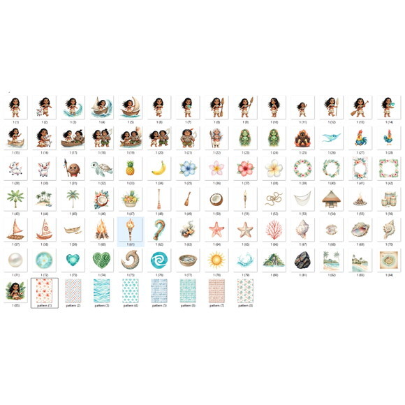 Kit Digital Moana Aquarela
