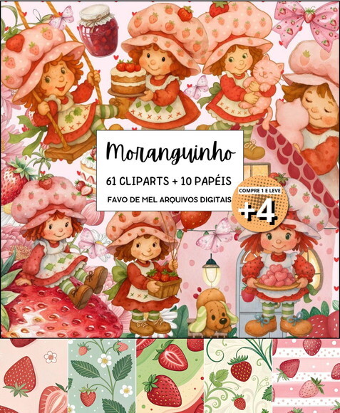 Kit Digital Moranguinho Aquarela (pague 1 Leve +4)