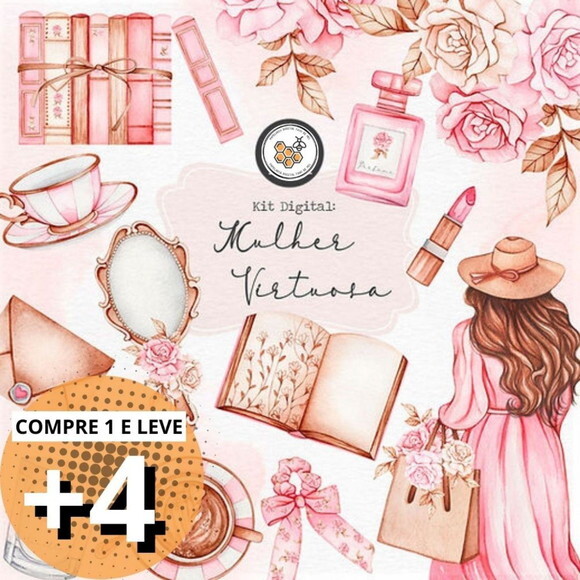 Kit Digital Mulher Virtuosa Aquarela Png (pague 1 Leve 5)