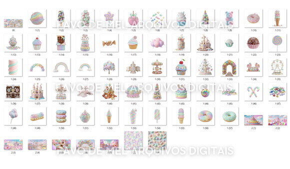 Kit Digital Mundo Doce 2 #13 Candyland (pague 1 Leve 5)