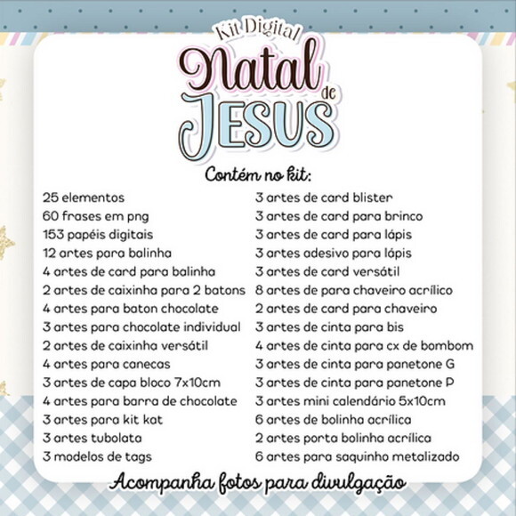 Kit Digital Natal Cristão - Natal de Jesus Aquarela