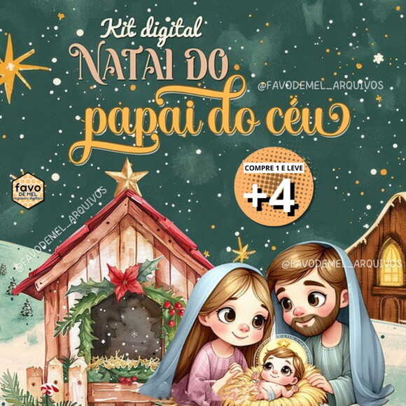 Kit Digital Natal Cristão 2024 | Natal do Papai do Céu
