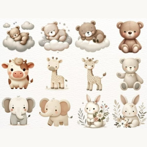 Kit Digital Newborn Chá de Bebê Neutro Png #5