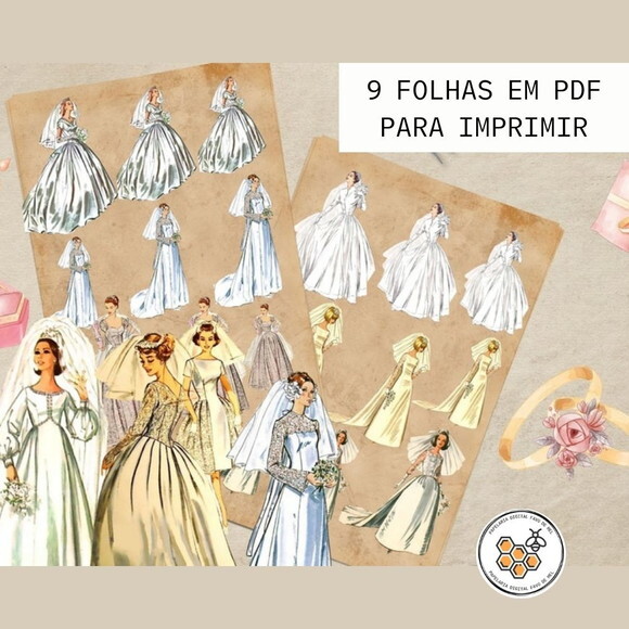 Kit Digital Noiva Vintage - Happy Bride