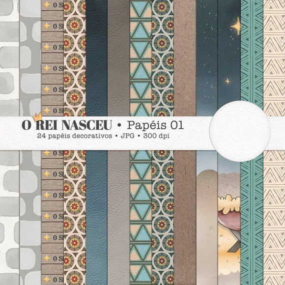 Kit Digital o Rei Nasceu (natal)- Combo Ilustrações e Papéis