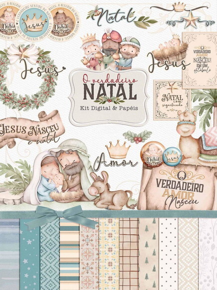 Kit Digital o Verdadeiro Natal - Combo Ilustrações e Papéis
