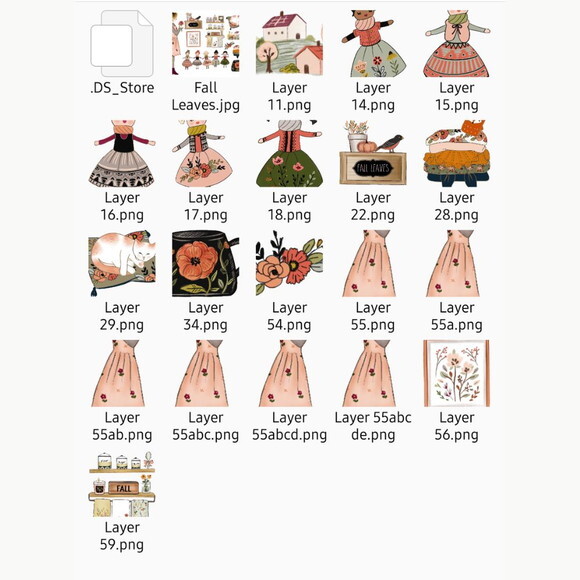 Kit Digital Outono Fall Leaves Rosabebe