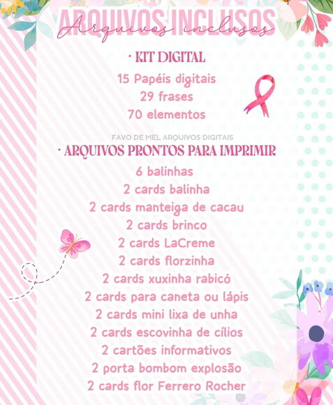 Kit Digital Outubro Rosa 2025 - Ilustrações e Mimos