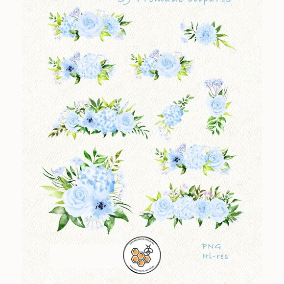 Kit Digital Ovelhinha Azul Aquarela Premium - Baby Lamb Blue