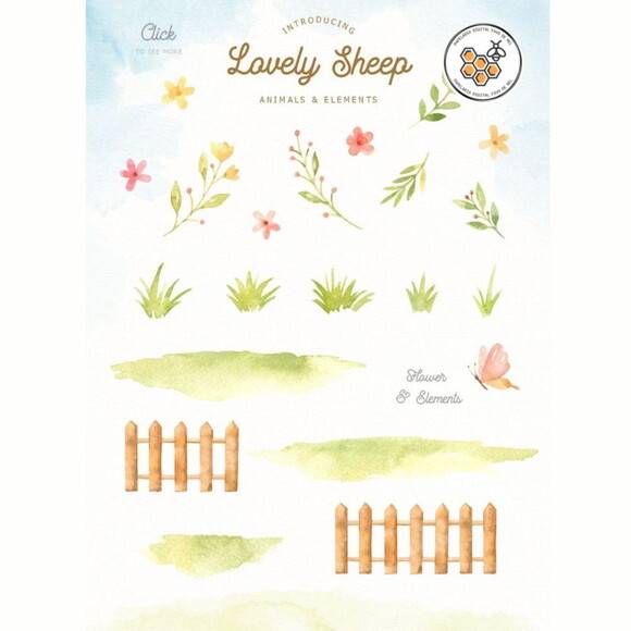 Kit Digital Ovelhinha Aquarela Premium - Lovely Sheep